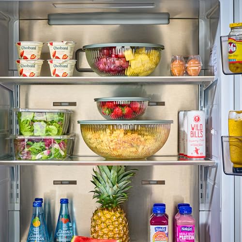 8-Piece Glass Mixing Bowls with Airtight Leakproof Lids - BPA-Free Food Storage & Serving Set