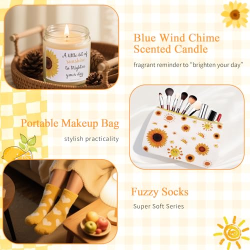 Yellow Sunflower Gift Box for Women - Care Package with Self Care Items & Accessories