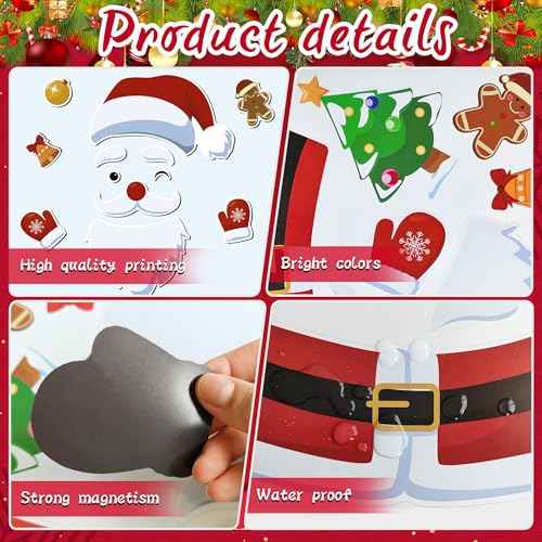 Refrigerator Magnets Christmas Decorations Santa: 18PCS Gingerbread Tree Magnets for Kid
