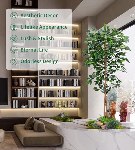 Artificial Ficus Tree 5FT with Realistic Leaves & Sturdy Pot - Indoor Outdoor Decor