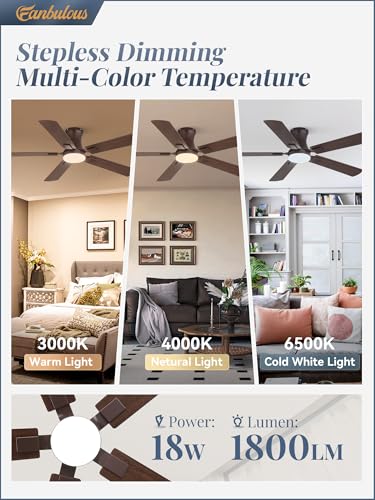 Fanbulous Oil Bronze 52 Inch Ceiling Fan with Light, Remote & App Control