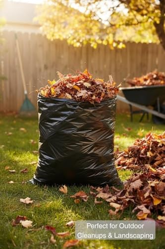 MaxiMite 95-96 Gallon Heavy-Duty Black Trash Bags Pack of 50, 1.5 Mil Thick