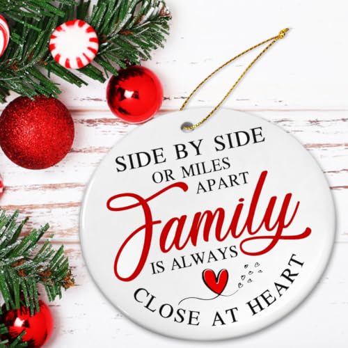 Family Christmas Ornaments 2026 Personalized Holiday Decor - Heart Design