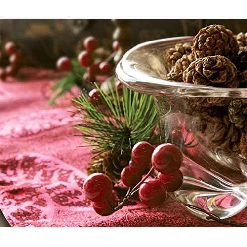 Winter Garland Christmas Decoration of Red Berries, Pine Cones & Evergreen Pine Needle ? Unlit Holiday Berry D?cor for Home, Kitchen, Bar & Fireplace & Decorative Outdoor Greenery 6 Ft Long Clearance