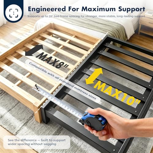 King Bunkie Board 10mm - Black Under Mattress Support for King Beds, Anti-Sag & Noise-Free, Low Profile, 76x80 inches - wisdomdodo