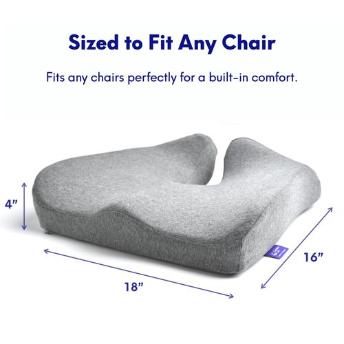 C CUSHION LAB Patented Pressure Relief Seat Cushion for Long Sitting Hours on Office/Home Chair, Car, Wheelchair - Extra-Dense Memory Foam for Hip, Tailbone, Coccyx, Sciatica - Wellness Green