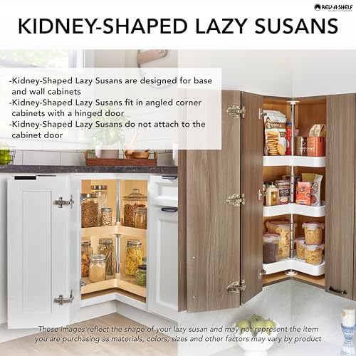 32-Inch Kidney-Shaped Dual Tier Lazy Susan for Corner Cabinets - Variation of THIS listing