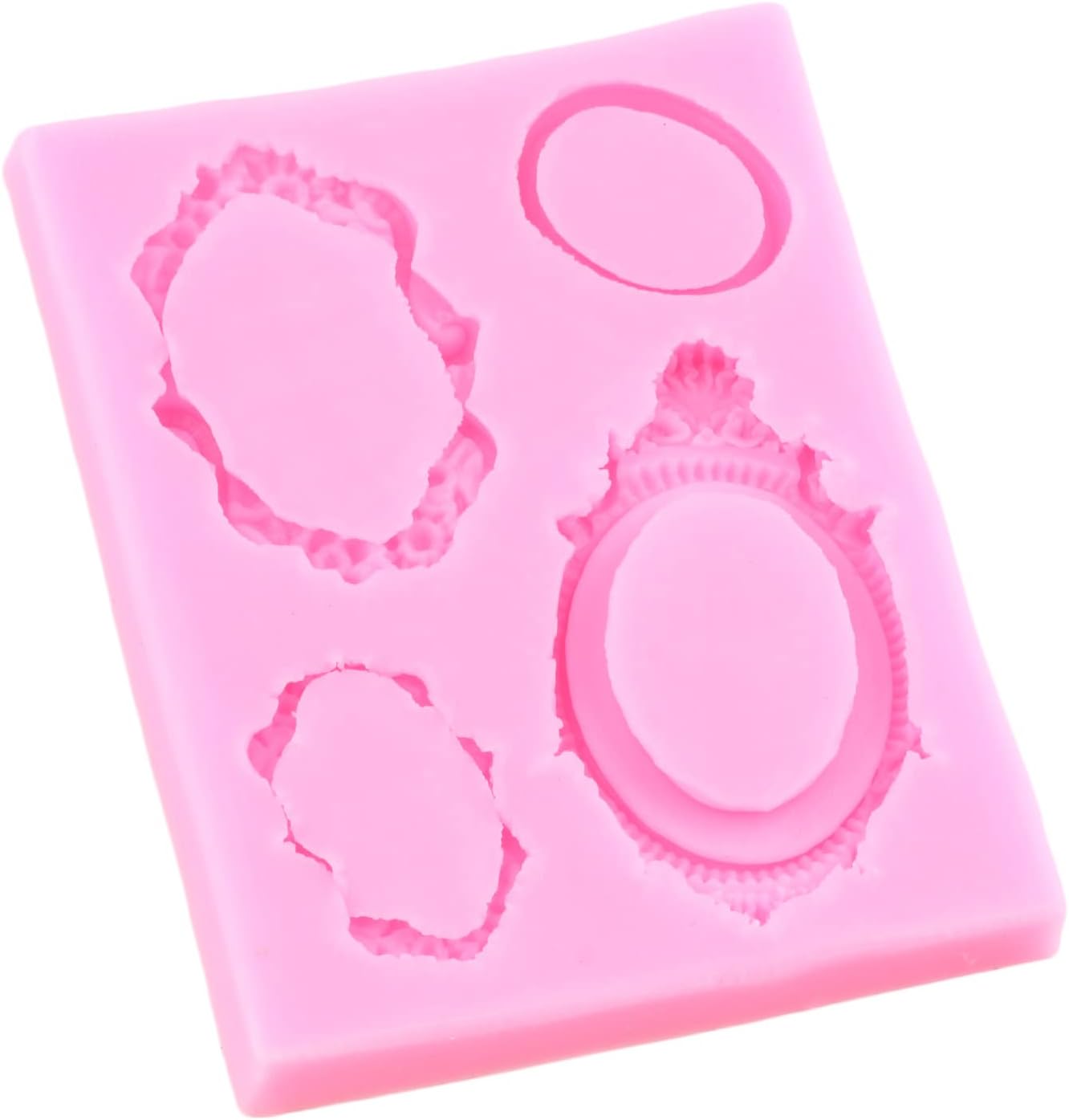 Skiennix Silicone Mold Set - Cinderella Fondant & Baroque Photo Frame Molds for Cake Decoration | Set of 4