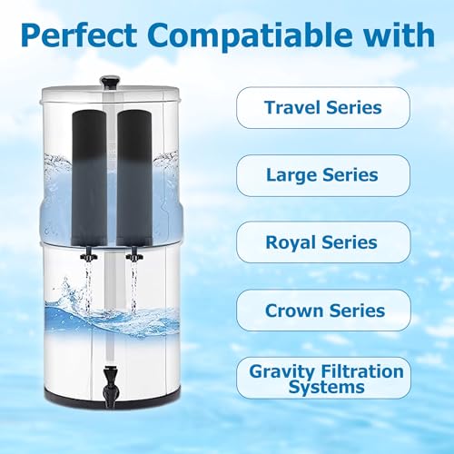 Water Filter Replacement 4 Pack for Berkey BB9-2 - Carbon Filters for Gravity Systems
