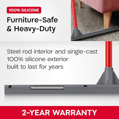 Heavy Duty 24-Inch Floor Squeegee - Push & Pull Silicone Floor Cleaner with Adjustable Handle - Ideal for Concrete and Tile Floors - Pack of 1