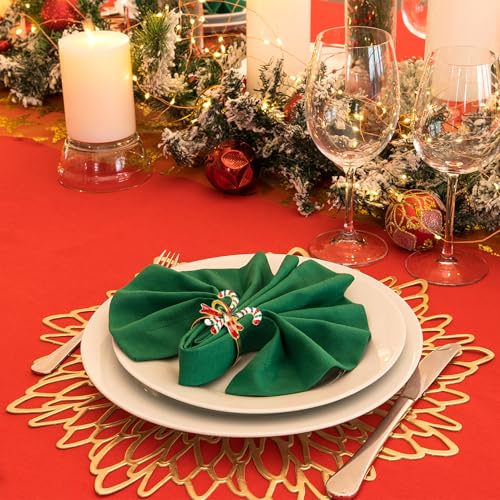 Christmas Candy Cane Napkin Rings Set of 6 – Napkin Holders, Candy Cane Design, DTOFOOT (Christmas Candy Cane)