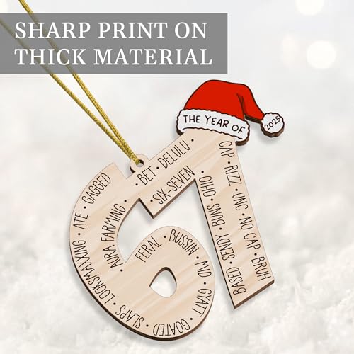Funny Christmas Meme Ornament 2025 - Viral 67 Santa Tree Decoration