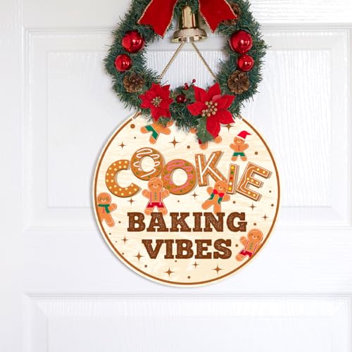 Christmas Gingerbread Bakery Wall Hanging Sign - Holiday Kitchen Decor