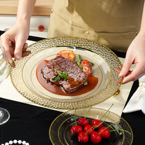 Black Disposable Plastic Plates Set for 50 Guests - 350PCS Premium Dinnerware