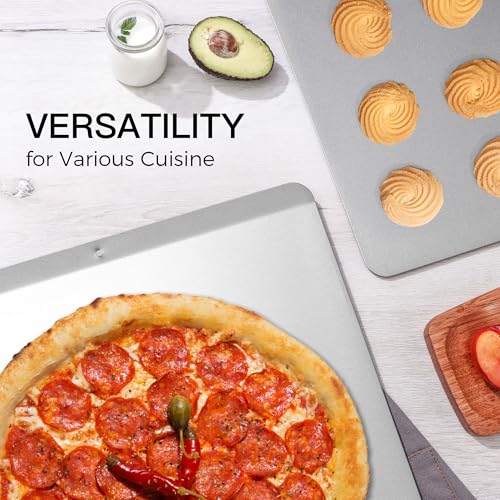 Large Flat Cookie Sheet No Edges - Nonstick Insulated Baking Pan, 16x14 Inches, Grey - Variation of THIS listing
