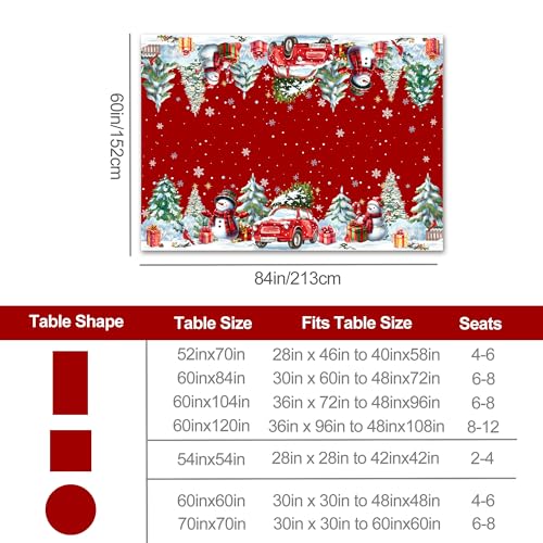 Christmas Tablecloth 60x84 Inch Rectangle, Decorations For Home