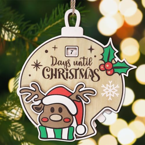 Estivaux 1–25 Countdown Wooden Christmas Ornament Gj-lj-250809 — Elk Snowflake Hanging Decor