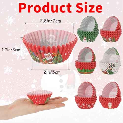 600 Pcs Paper Baking Cups Cupcake Wrappers,Christmas Cupcake Liners