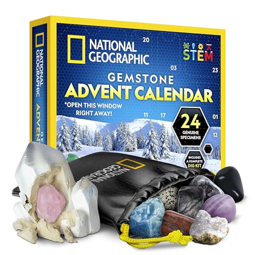 Blue Marble Gemstone Advent Calendar 2026 with 24 Gems for Kids, Collection Variation