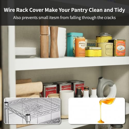 VOYALUYA 5 Pack Wood Wire Shelf Covers 24 x 12 Inch for Pantry & Shelving