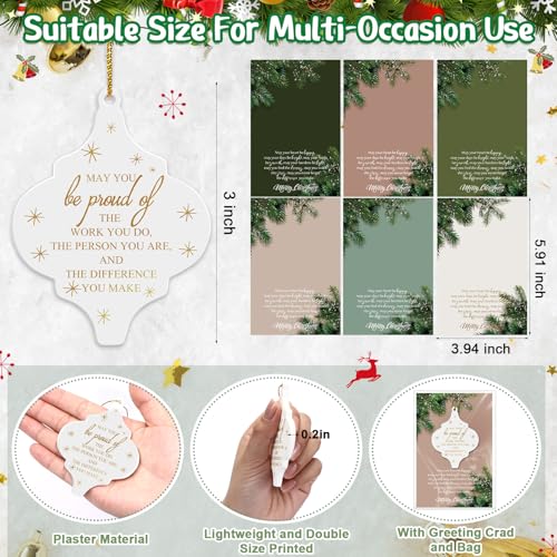 Sieral 30Pcs Christmas Thank You Ornaments Bulk Gift for Coworkers Team Staff Office Xmas Decorations