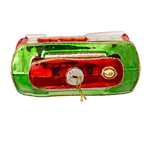 Kurt Adler Glass San Francisco Cable Car Ornament - Holiday Decor, 6 Inches
