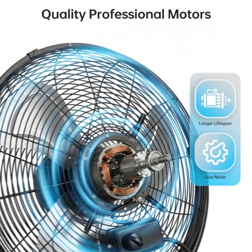 20 Inch Heavy Duty Metal Pedestal Fan - High Velocity Cooling & Adjustable Height
