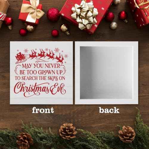 Santa Claus Elk Decor - Christmas Eve Sign & Office Desk Decor - 5 x 5 Inches