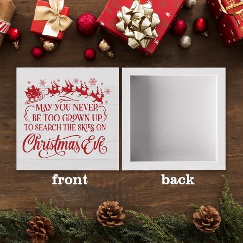 Gejoyse Christmas Eve Sign - 5x5in Wooden Plaque for Office & Desk Decor