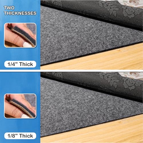 9 x 12 ft Waterproof Rug Pad - Non-Slip Felt & TPR Rug Protector - Extra Large, 1/8" Thick