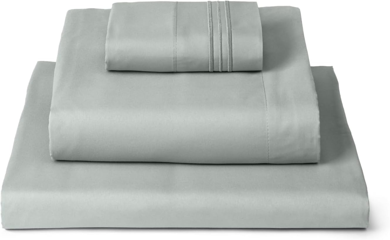 Mellanni Twin Sheets Set - 3 PC Hotel Luxury Bedding | Extra Soft, Cooling & Stain Resistant (Spa Mint)