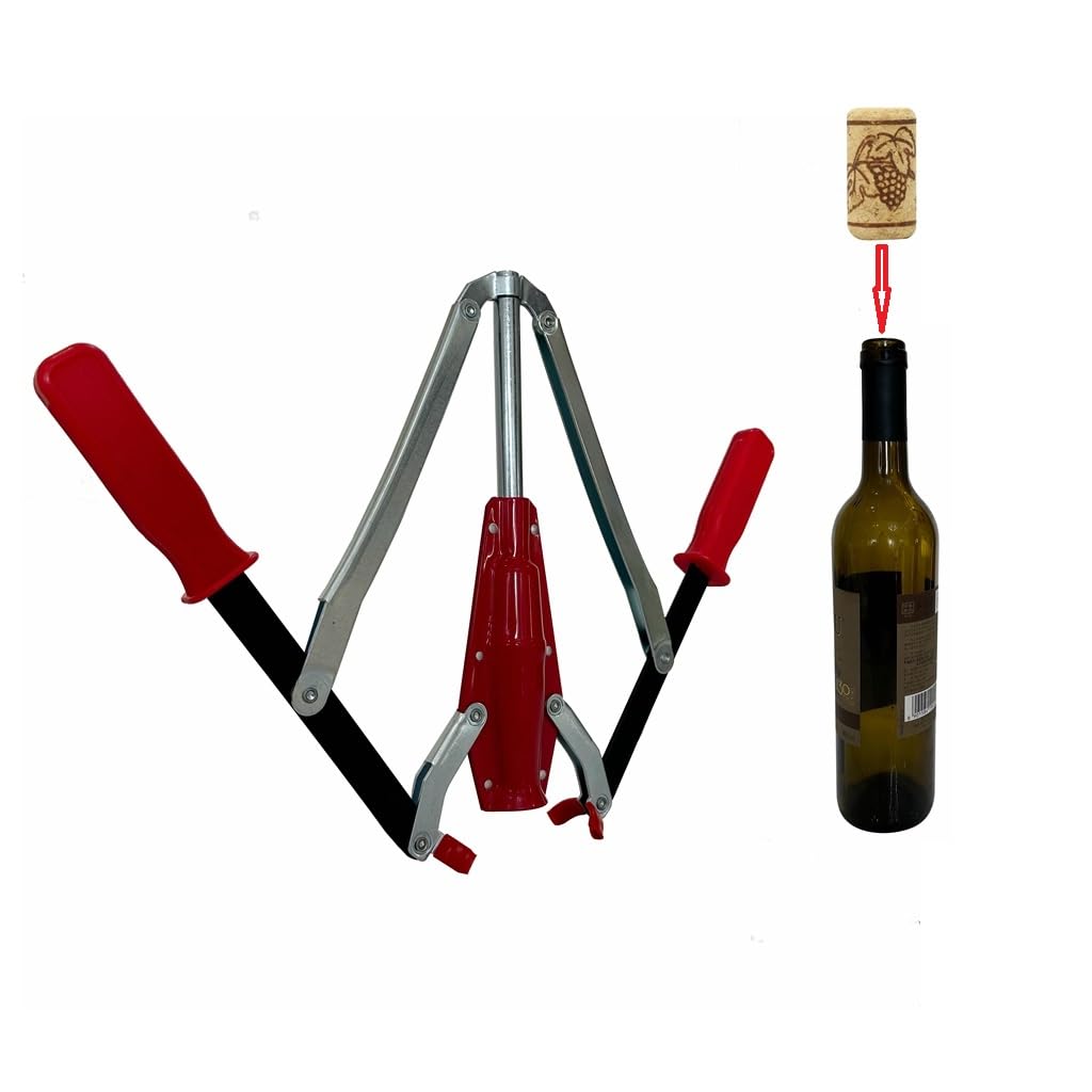 WENNING Manual Wine Bottle Double Lever Hand Corker Wine Corker with 30 count Wine Corks for Home Brewing