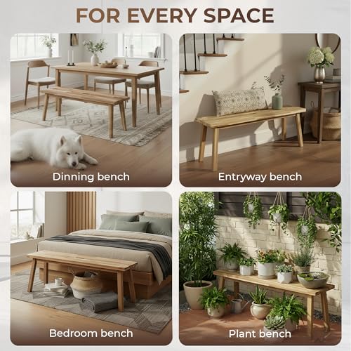 ARROWSTONE 47-Inch Solid Wood Entryway, Dining, Plant Stand Bench