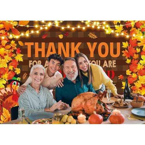 Fall Thanksgiving Backdrop Fall Thank You for All You Do Photography Backgound Thanksgiving Appreciated Friendsgiving Give Thanks Party Decorations Banner Supplies Photo Props (2.1x1.5m)