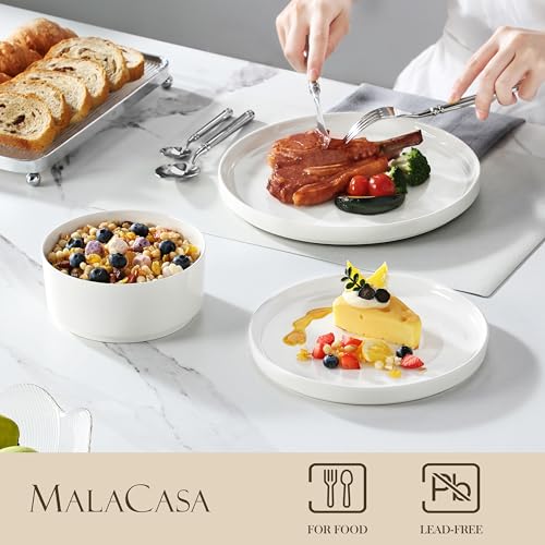Ivory White 12-Piece Porcelain Dinnerware Set for 4 - Chip & Scratch Resistant