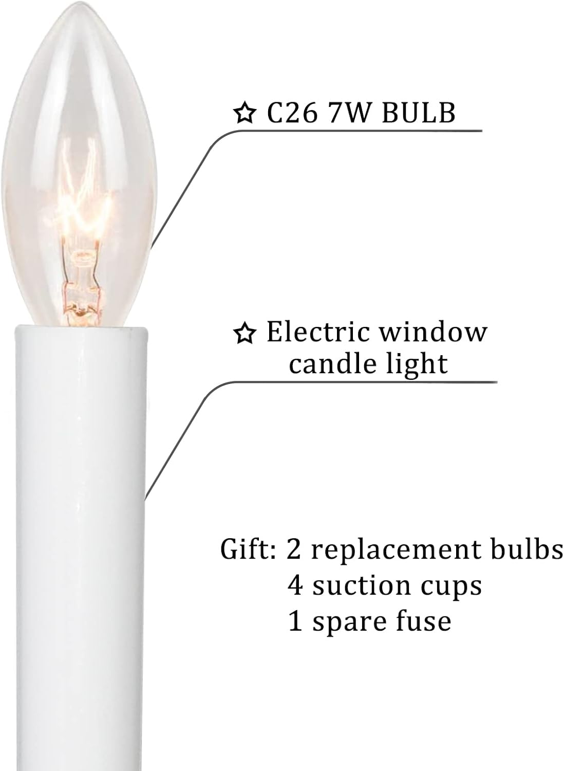 Skiennix Electric Christmas Window Candle Lamps - Flameless Taper Candles with Golden Base | 4 Pack