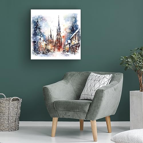 Trademark Fine Art Christmas Cathedral Canvas Art, 24x24 LxW Stretched