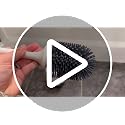 2 Pack Toilet Brush and Plunger Set with Silicone Bristles - White/Black