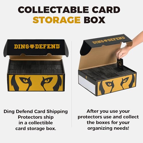 Black 510 Pack Trading Card Protectors - Tiger Design Hard Plastic Card Slabs, 3.5 x 4.5 Inches, Card Mailing & Storage Supplies