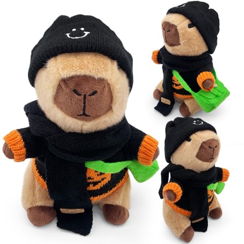 Capybara Plush Toy, Cute Stuffed Animals Kawaii Capibara Plush Pillow Christmas Birthday Easter Valentine's Day Gift for Kids Boys Girls (11 PCS Halloween)