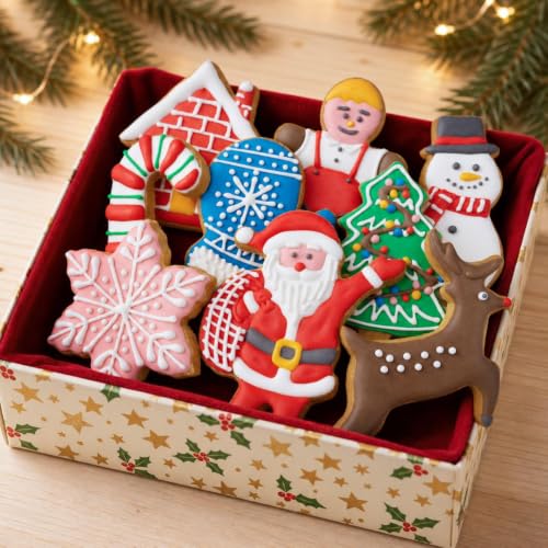 Bobipro Christmas Cookie Cutters Set - 10 Pcs Stainless Steel Shapes