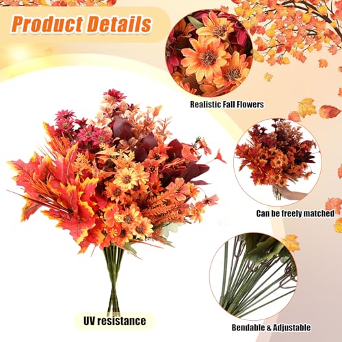 Thiccywoov Fall Mix Artificial Flowers - 40 Bundles Outdoor Decor