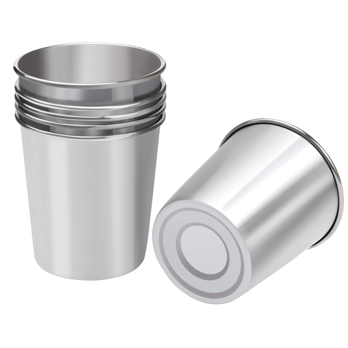 Ruisita Resinta 6 Pack 5 oz Stainless Steel Cups Metal Shatterproof Stackable Pint Drinking Cups for Kids