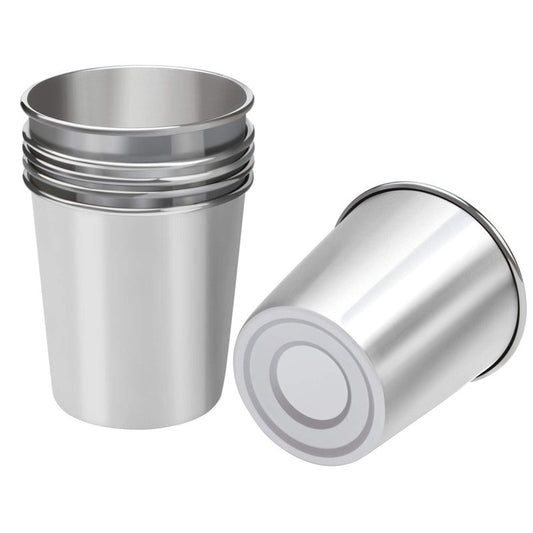 Ruisita Resinta 6 Pack 5 oz Stainless Steel Cups Metal Shatterproof Stackable Pint Drinking Cups for Kids