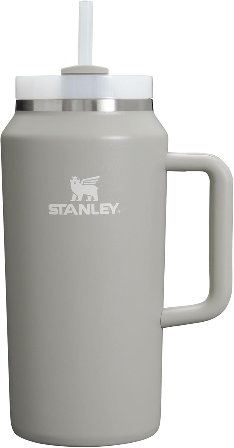 STANLEY Quencher H2.0 Tumbler - 64 oz Insulated Stainless Steel Cup with Handle & Straw | BPA-Free Ash Color
