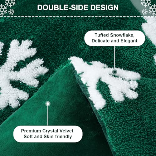 ASPMIZ 3-Piece Christmas Queen Comforter Set Green 90x90 2 Pillowcases