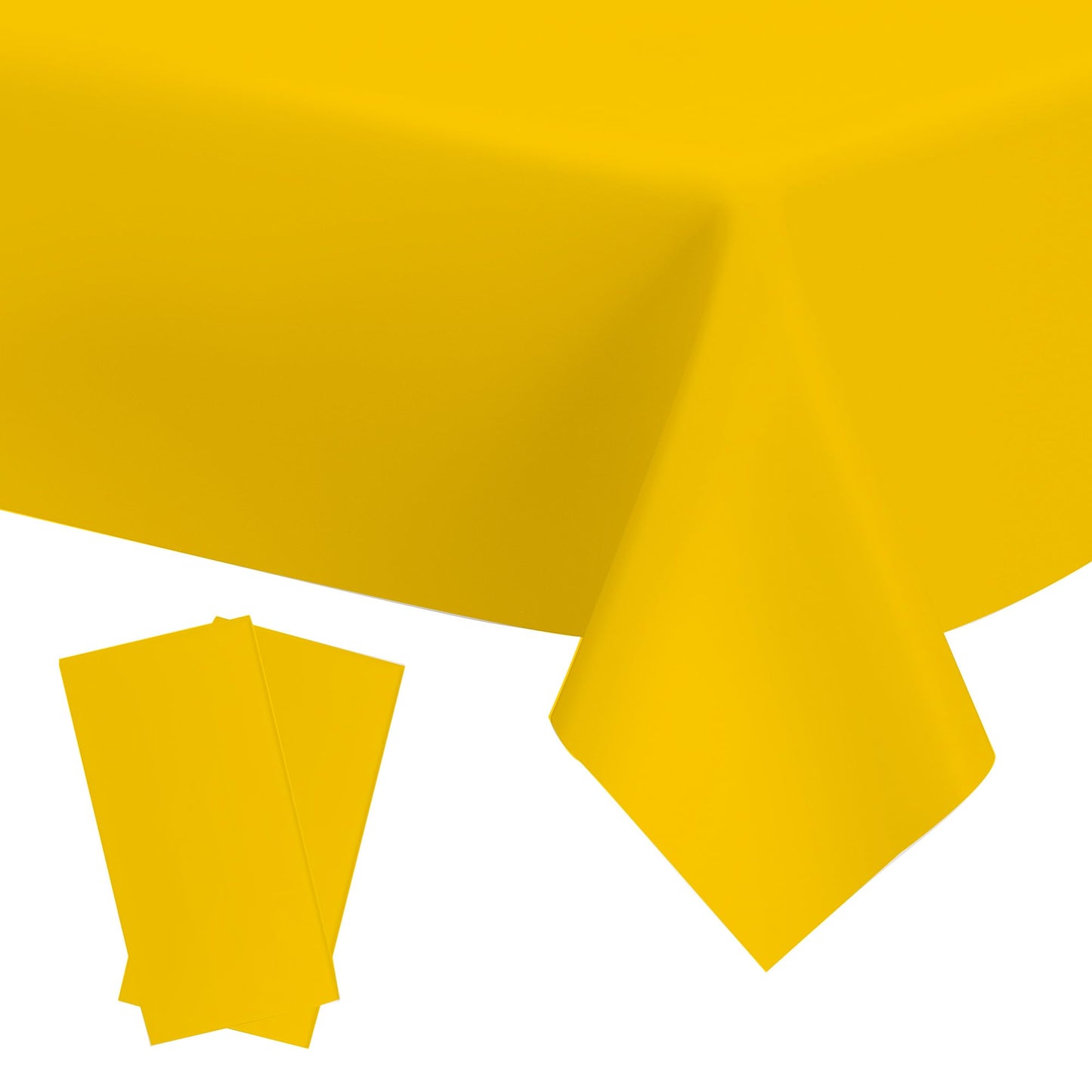 Vedran 2 Pack Yellow Tablecloth Rectangle 54 x 108 Inch, Plastic Table Cloth Disposable for Birthday Party, Outdoor Dinner, Holiday Party Decoration