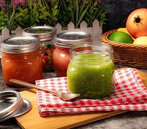 Ieavier 12 Pack 16oz Wide Mouth Mason Jars with Airtight Lids & Bands