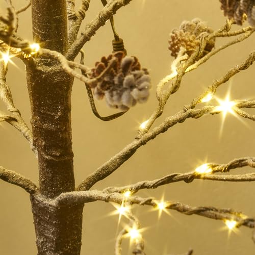 Fudios Lighted Pinecone Tree 6ft Winter Christmas Decor with Timer & Dimmable Lights
