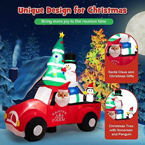 Inflatable Christmas Santa with LED Lights & Air Blower - Yard Decoration